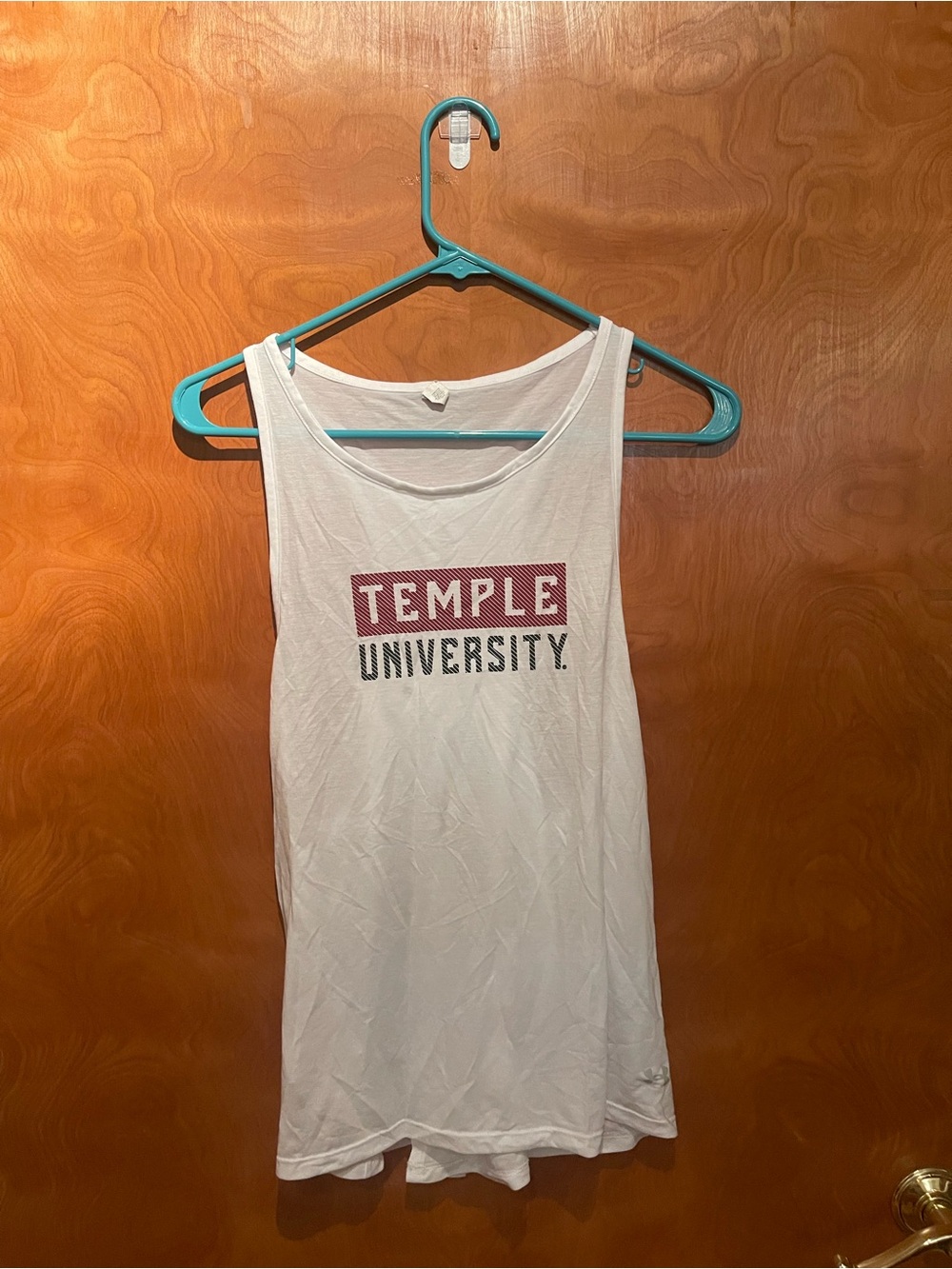 Under Armor Temple University White Tank Top with Maroon Logo